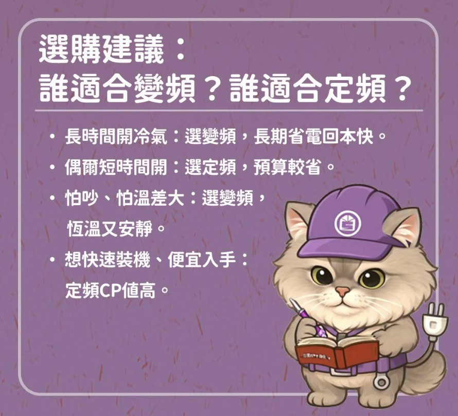 選購建議：誰適合變頻？誰適合定頻？
